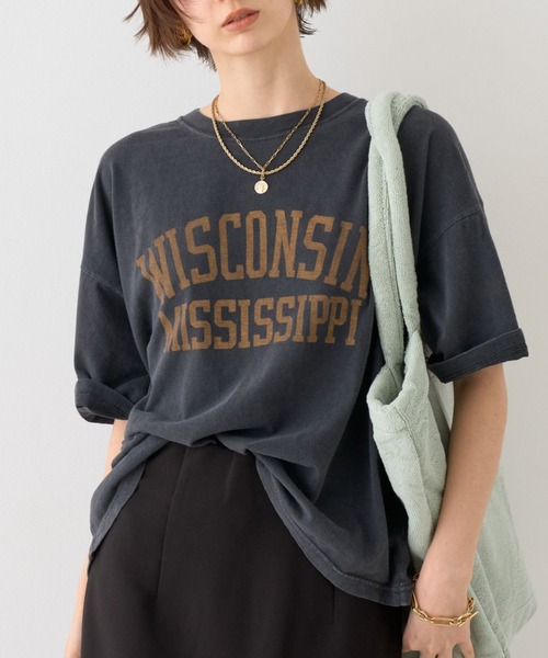 tシャツ 「REMI RELIEF／レミレリーフ」別注TEE WISCONSI ロゴTシャツ レディース REMI RELIEF tシャツ 「REMI RELIEF／レミレリーフ」別注TEE