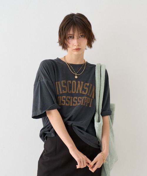 tシャツ 「REMI RELIEF／レミレリーフ」別注TEE WISCONSI ロゴTシャツ レディース REMI RELIEF tシャツ 「REMI RELIEF／レミレリーフ」別注TEE