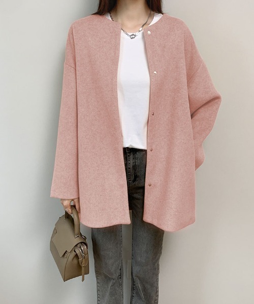 SHIENAS」 ノーカラーコート FREE ピンク レディース : ZOZOTOWN Yahoo