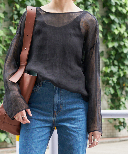 Spick&span★メッシュリネンルーズプルオーバー Spick & Span（スピックアンドスパン）の「メッシュリネンルーズ