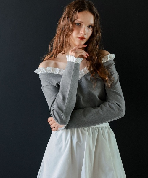 DONOBAN（ドノバン） Vネックフリルトップス レディース : ZOZOTOWN