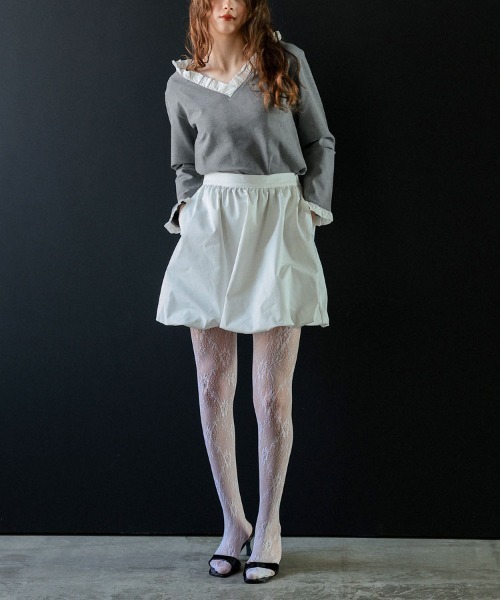 DONOBAN（ドノバン） Vネックフリルトップス レディース : ZOZOTOWN