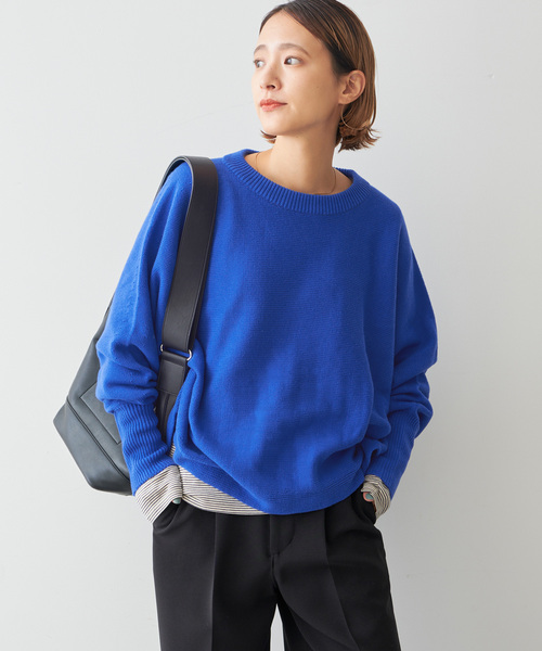 「Spick & Span」 ドルマンスリーブニット FREE ブルー レディース