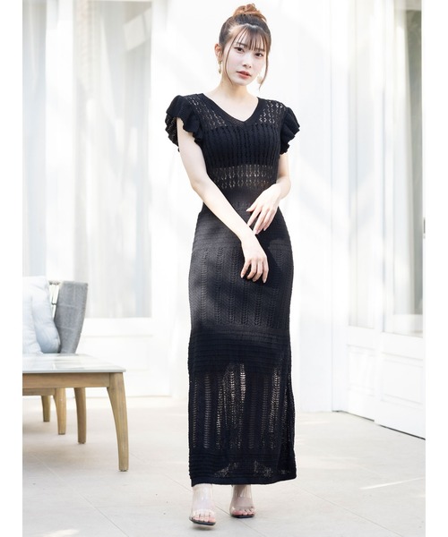 「DURAS」 ニットワンピース FREE グリーン レディース_画像2