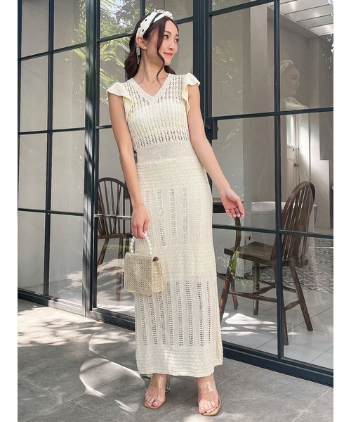 「DURAS」 ニットワンピース FREE グリーン レディース_画像9