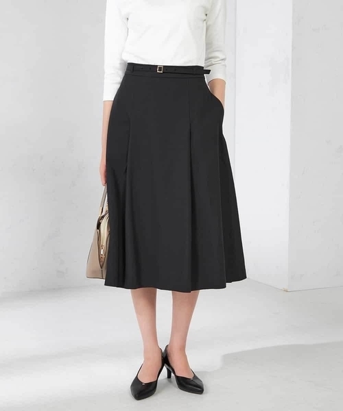 アー・ヴェ・ヴェ（a．v．v）/【洗える/イージーケア/吸水速乾/ストレッチ】梳毛調フレアスカート a.v.v（アー・ヴェ・ヴェ） スカート 「洗える/イージーケア/吸水速乾