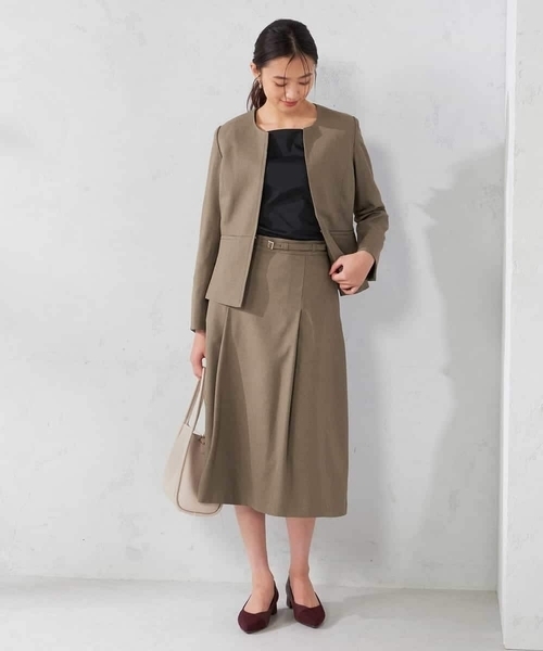 アー・ヴェ・ヴェ（a．v．v）/【洗える/イージーケア/吸水速乾/ストレッチ】梳毛調フレアスカート a.v.v（アー・ヴェ・ヴェ） スカート 「洗える/イージーケア/吸水速乾