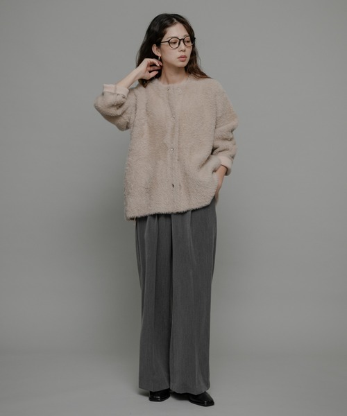 【a1735】Sonny Label 長袖 カーディガン L カーキ URBAN RESEARCH Sonny Label カーディガン ダブルフェイスバイ
