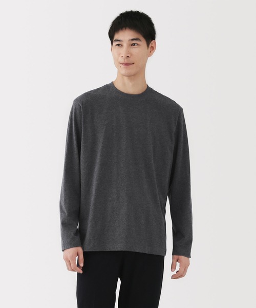 無印良品（MUJI） tシャツ 紳士 起毛クルーネック長袖Tシャツ メンズ