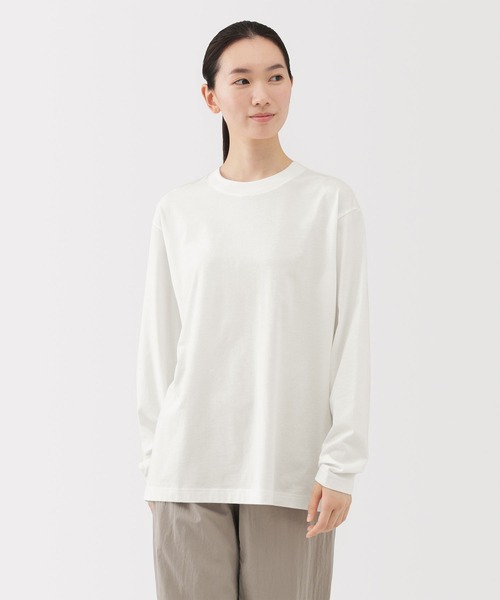 無印良品（MUJI） tシャツ 紳士 起毛クルーネック長袖Tシャツ メンズ