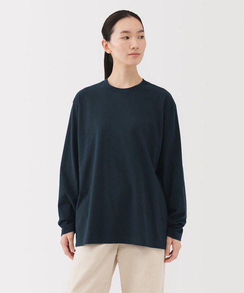 無印良品（MUJI） tシャツ 紳士 起毛クルーネック長袖Tシャツ メンズ