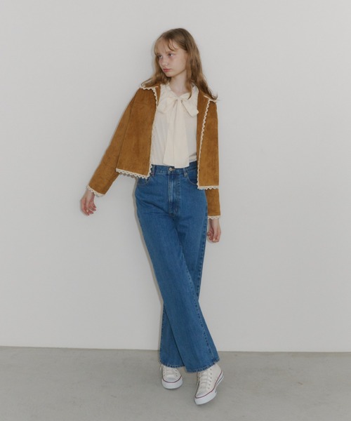 idem パイピングレーススエードジャケット テーラードジャケット ジャケット テーラードジャケット piping lace suede jacket
