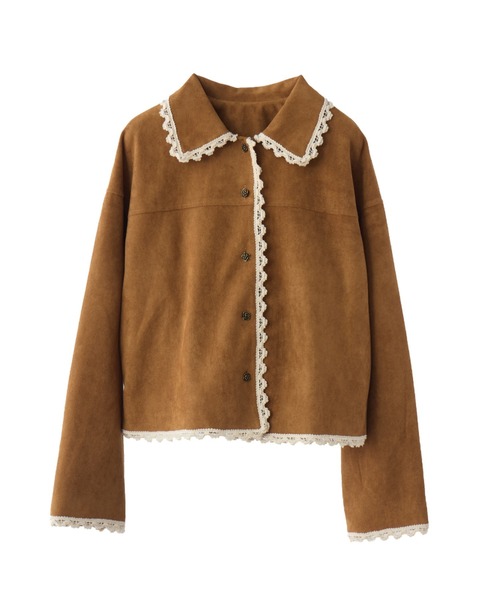 idem パイピングレーススエードジャケット テーラードジャケット ジャケット テーラードジャケット piping lace suede jacket
