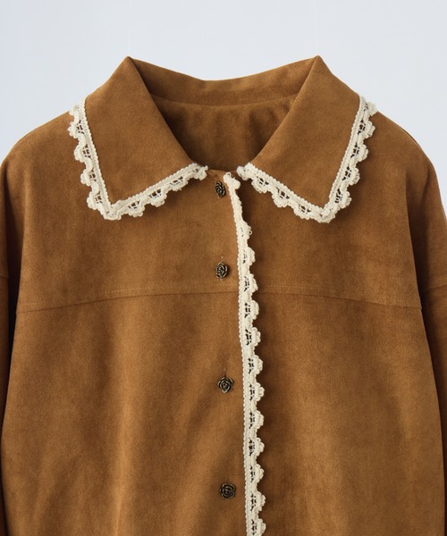idem パイピングレーススエードジャケット テーラードジャケット ジャケット テーラードジャケット piping lace suede jacket