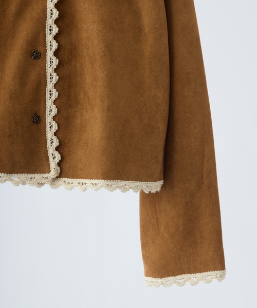 idem パイピングレーススエードジャケット テーラードジャケット ジャケット テーラードジャケット piping lace suede jacket