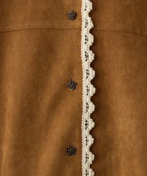 ジャケット テーラードジャケット piping lace suede jacket