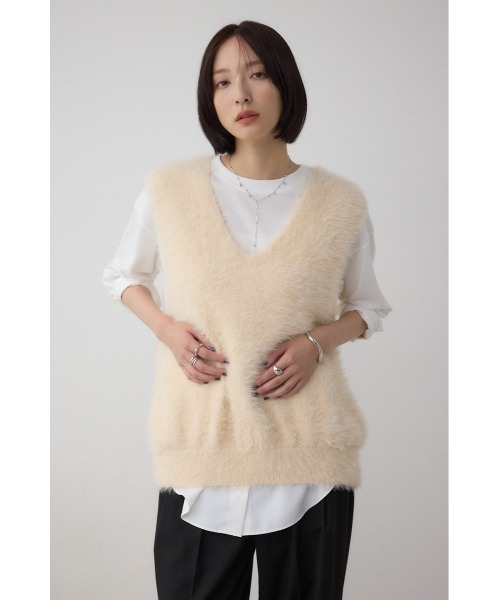 AZUL BY MOUSSY（アズールバイマウジー） ベスト ジレ シャギーニット