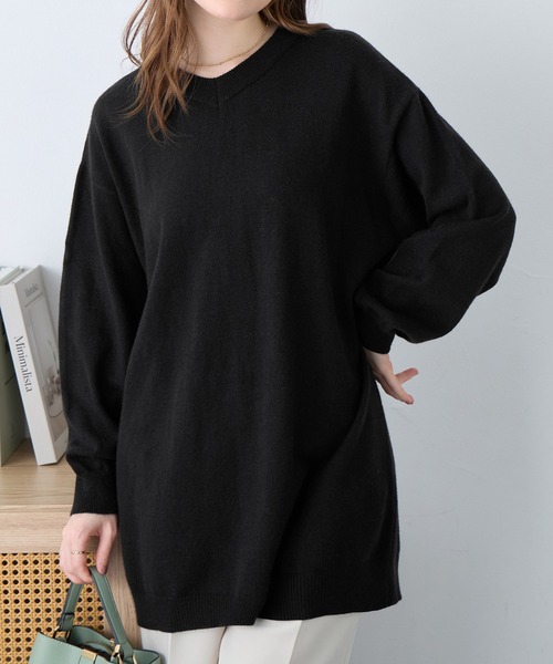 alotta（アロッタ） チュニック ゆるニットVネックチュニック