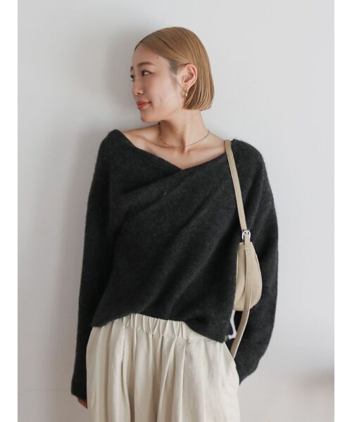 【美品】Ungrid オフショルダー Ungrid（アングリッド） ブラウス シャツ オフショルラメドビーハーフ