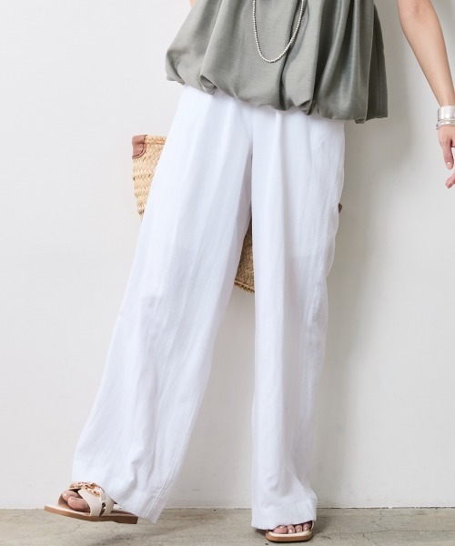 「CHIC STYLE」 イージーパンツ LL ブルー レディース_画像7