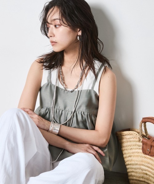 「CHIC STYLE」 イージーパンツ LL ブルー レディース_画像8