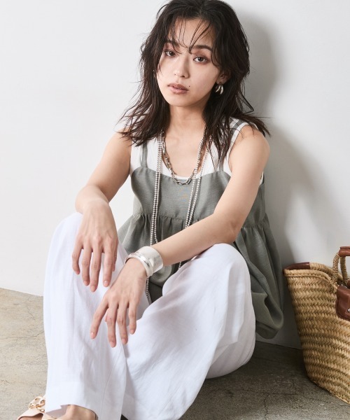 「CHIC STYLE」 イージーパンツ LL ブルー レディース_画像9