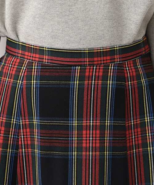 Dessin（デッサン） スカート 「洗える」チェック柄起毛フレアスカート