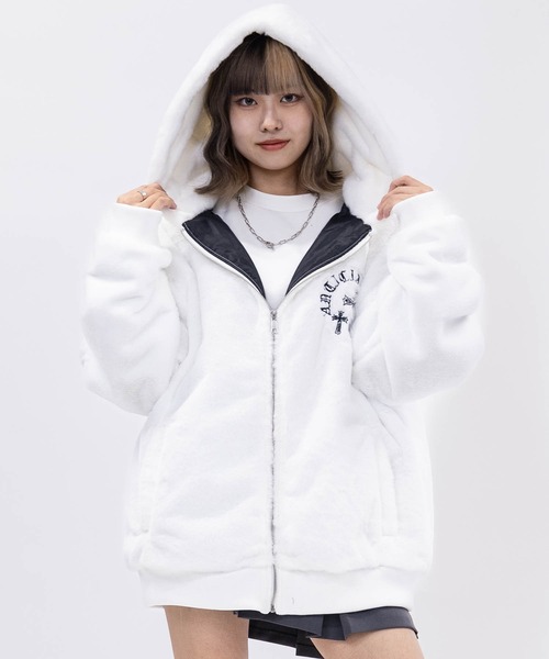 ホワイト フード付きパーカー L JOHN'S CLOSET（ジョンズクローゼット） パーカー 「13」オールド