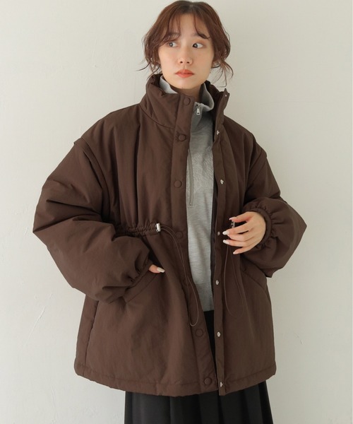 ダウンコート ダウンジャケット 「CLEIO」2WAYミドル丈中綿コート 2WAY MID-LENGTH PADDED COAT/940-14616