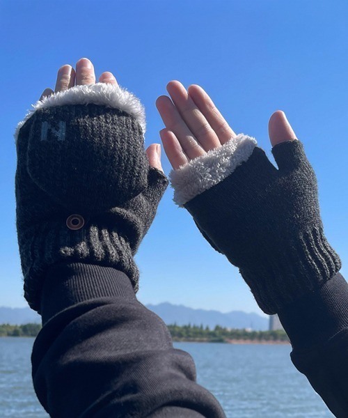 NOWLE（ノウル） 手袋 「NOWLE」2WAY ふわふわボア ミトン 手袋 メンズ