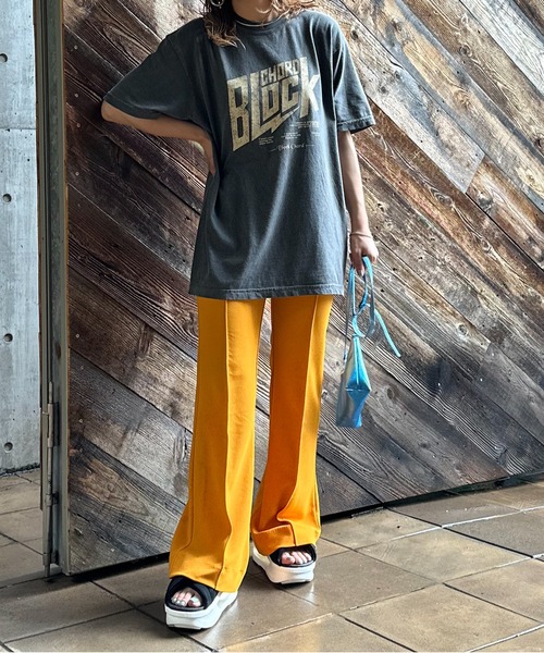 「mi via loca」 半袖Tシャツ LARGE スミクロ レディース_画像7