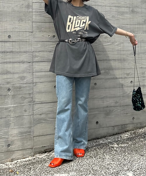 「mi via loca」 半袖Tシャツ LARGE スミクロ レディース_画像9