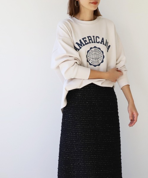 「AMERICANA」 7分袖カットソー FREE アイボリー レディース_画像4