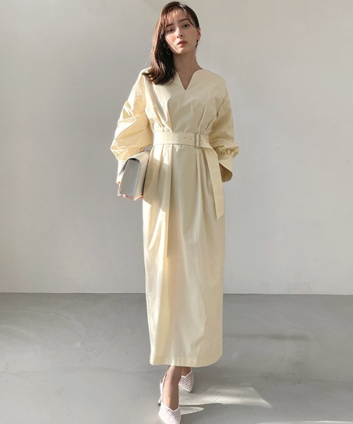 anuans（アニュアンス） 長袖ワンピース FREE ホワイト レディース