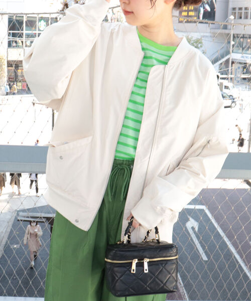 「fredy repit」 ナイロンブルゾン 38 カーキ レディース_画像2