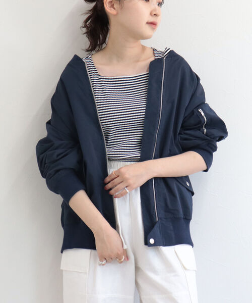 「fredy repit」 ナイロンブルゾン 38 カーキ レディース_画像5