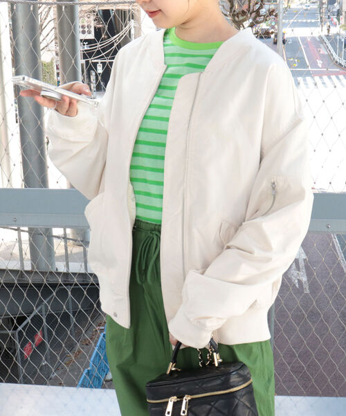 「fredy repit」 ナイロンブルゾン 38 カーキ レディース_画像7