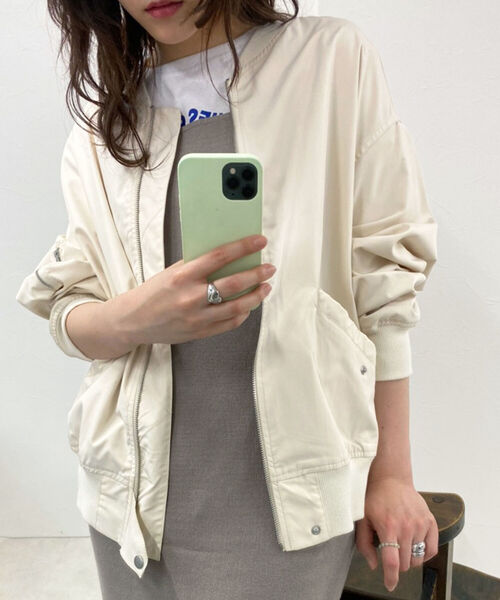 「fredy repit」 ナイロンブルゾン 38 カーキ レディース_画像8