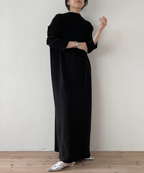 「wee9s」 長袖ワンピース FREE ブラック レディース_画像3