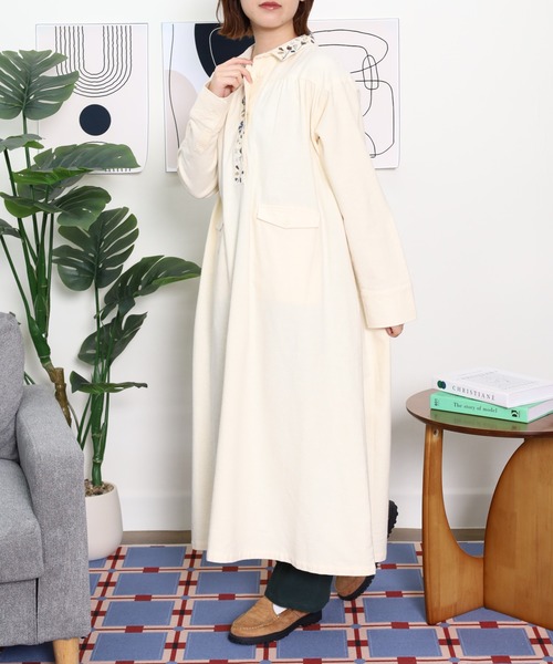 Emago（イマゴ） ワンピース 衿花刺繍ワンピース : ZOZOTOWN Yahoo!店