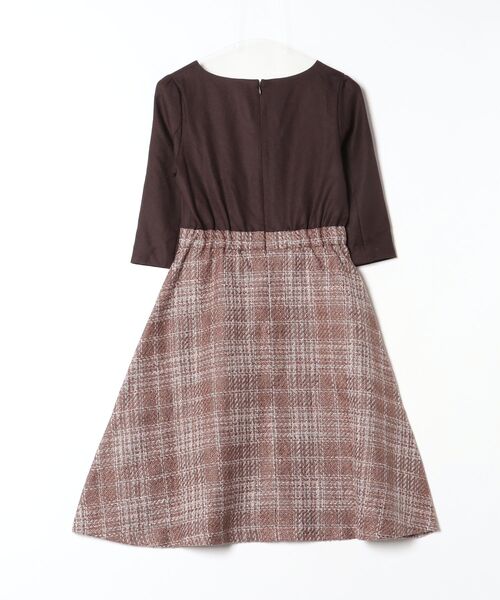 「LAISSE PASSE」 長袖ワンピース 36 ブラウン レディース_画像2