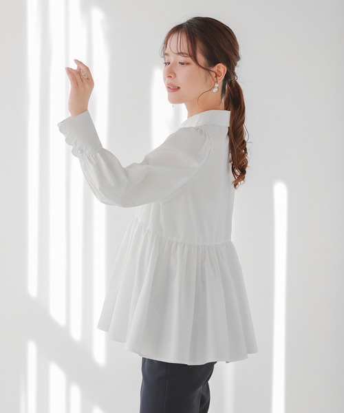 「Fit more」 長袖シャツ FREE ホワイト レディース_画像5