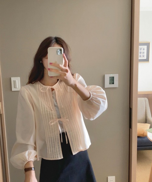 「LAUIR」 長袖ブラウス MEDIUM クリーム レディース_画像7