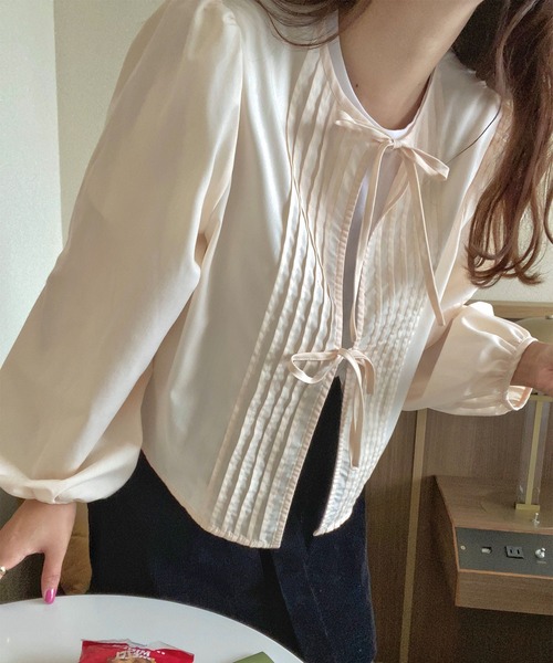 「LAUIR」 長袖ブラウス MEDIUM クリーム レディース_画像8