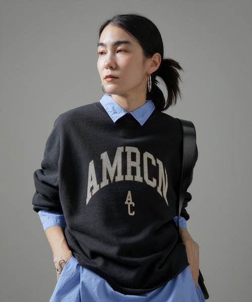 「AMERICANA」 スウェットカットソー FREE スミクロ レディース_画像5