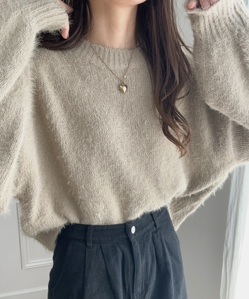 「LAUIR」 長袖ニット FREE ベージュ レディース_画像7