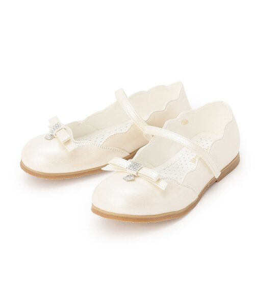 mezzo piano バレエシューズ スカラップリボン バレエシューズ キッズ
