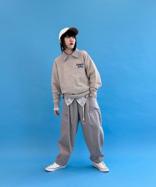「niko and...」 イージーパンツ LARGE グレー レディース_画像5