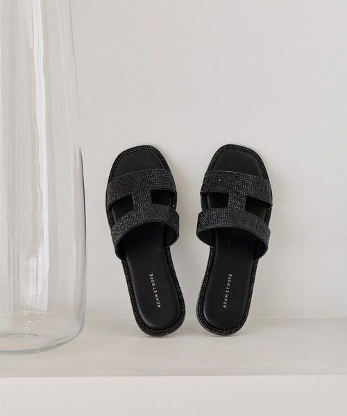 ADAM ET ROPE'（アダムエロペ） サンダル Iストラップラインストーン