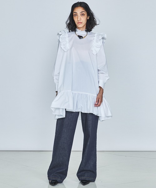 「DOUBLE STANDARD CLOTHING」 長袖ワンピース FREE ブラック レディース_画像3